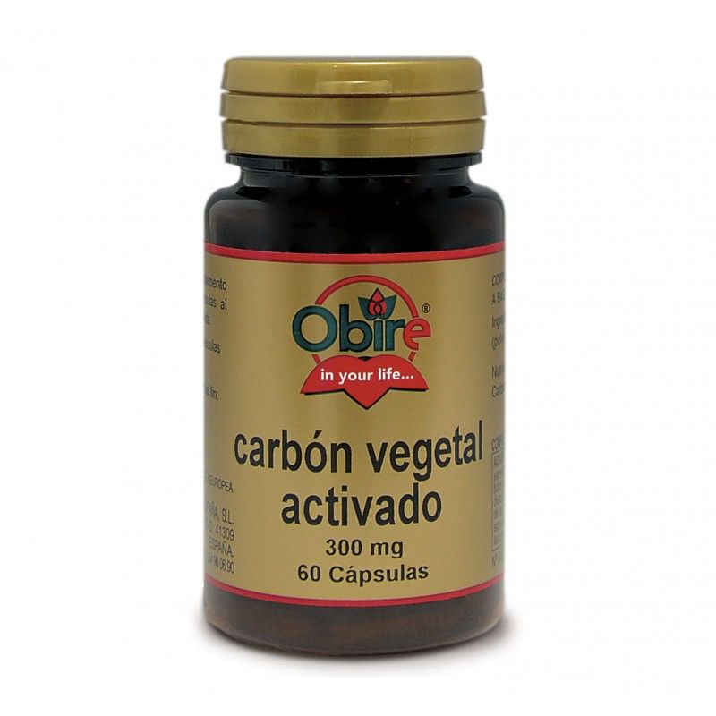 Carbón Vegetal Activado 300 mg 60 Cápsulas Obire
