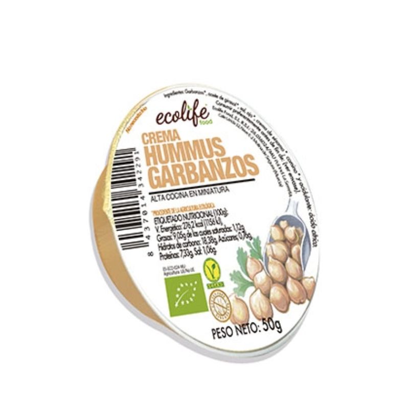 Crema Hummus Garbanzos Bio 50 g Ecolife Food