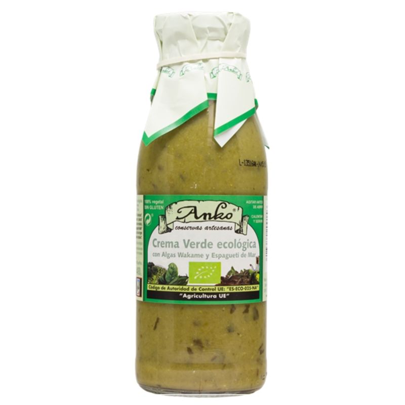 Crema Verde con Algas Wakame y Espagueti de Mar Bio. Anko 500ml