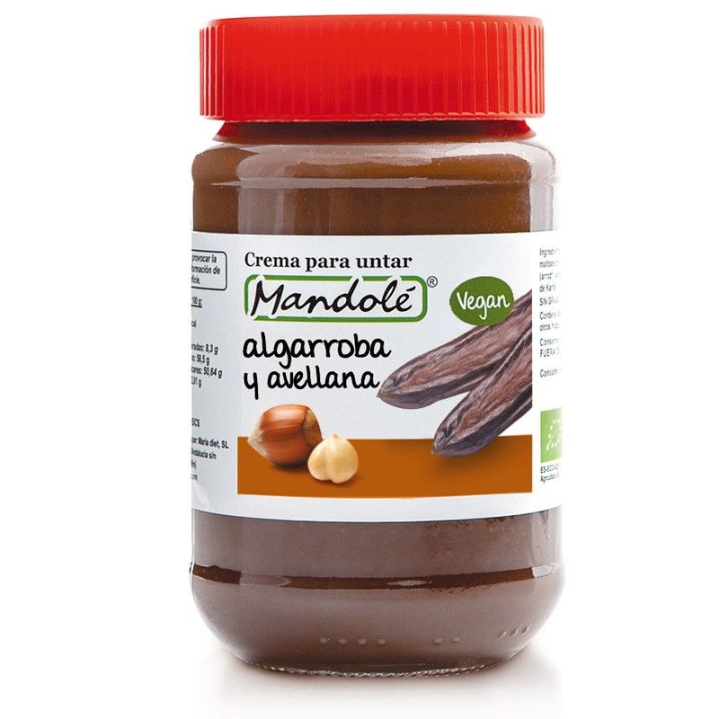 Crema de Algarroba y Avellanas Bio 375 g Mandolé