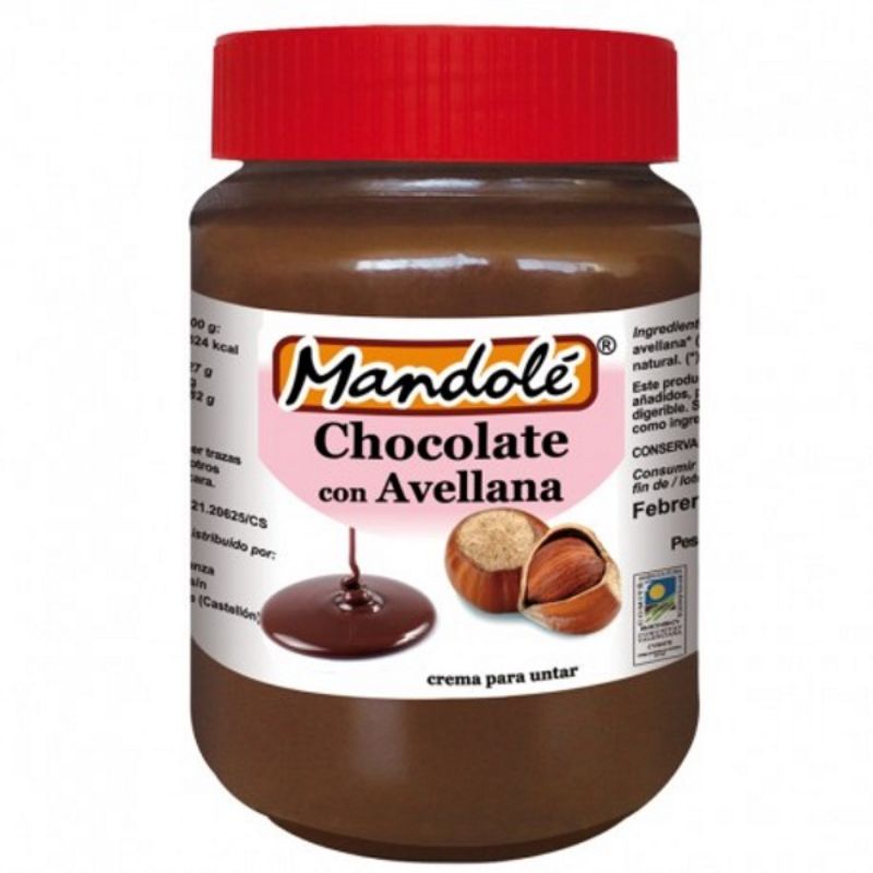 Crema de Chocolate con Avellanas Bio 375 g Mandolé