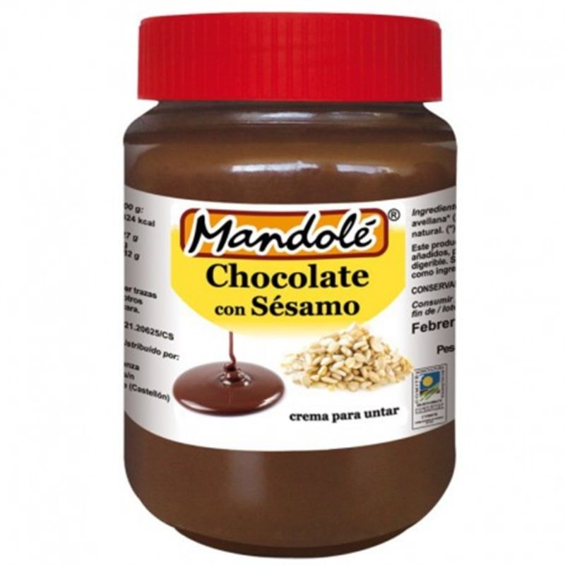 Crema de Chocolate con Sésamo Bio 375 g Mandolé