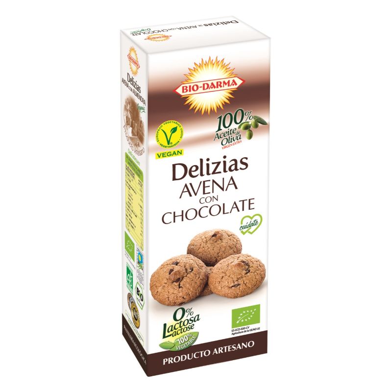 Delizias Avena con Chocolate Bio 125 g. Biodarma