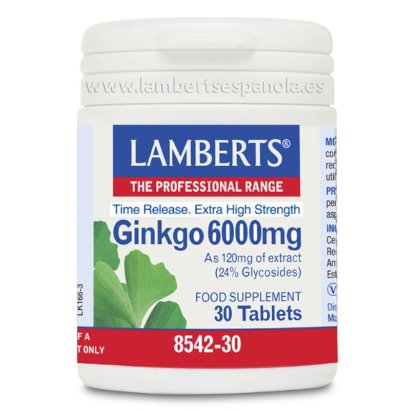 Ginkgo 6000 mg 30 Tabletas. Lamberts