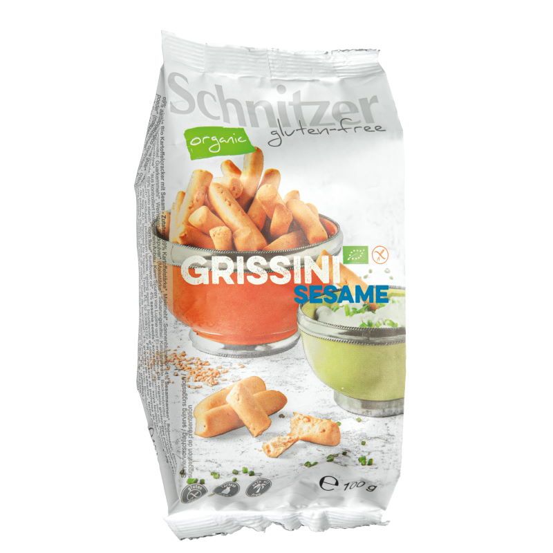 Grissini de Sésamo Sin Gluten Bio 100 g. Schnitzer