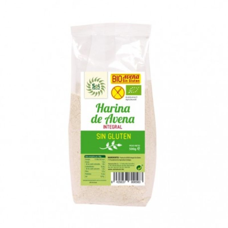 Harina de Avena Integral Sin Gluten Bio 500 g Sol
