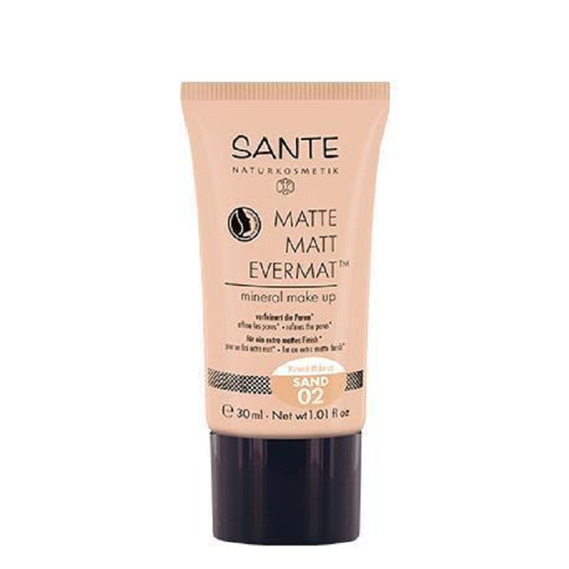 Maquillaje Fluido Mate Evermat Sand 02 30 ml. Sante